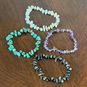 Handmade Beaded Bracelet Set - Natural Stone